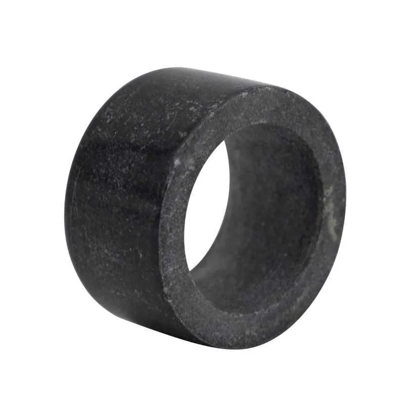Elegant Black Marble Napkin Ring Set of 4