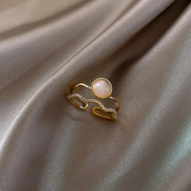 Elegant Fashion Double Layer Zircon Adorned Rings