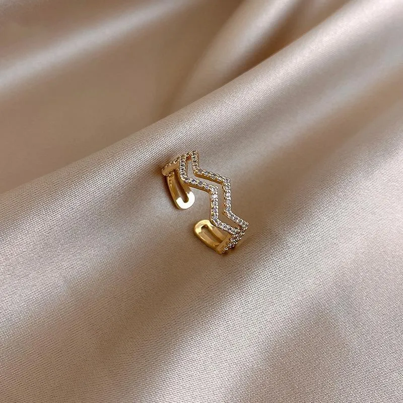 Elegant Fashion Double Layer Zircon Adorned Rings