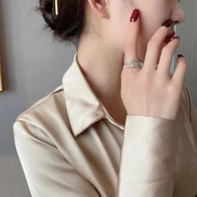 Elegant Fashion Double Layer Zircon Adorned Rings
