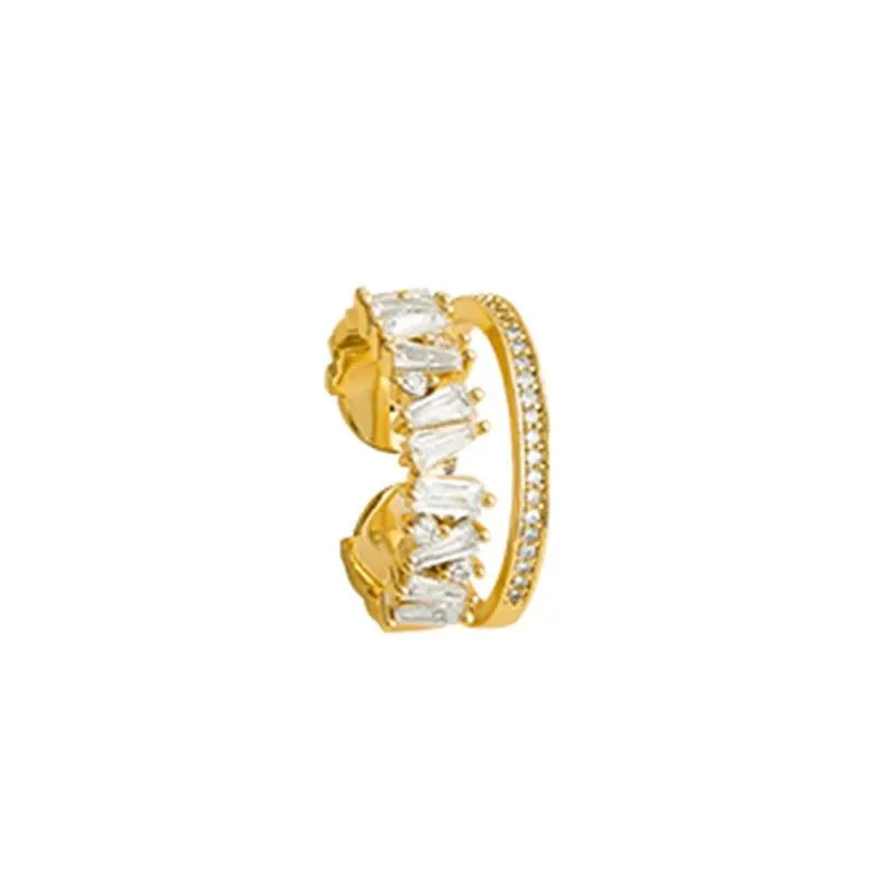Elegant Fashion Double Layer Zircon Adorned Rings