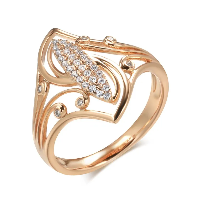 Elegant Geometric Curve Texture Rings