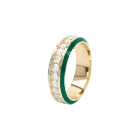 Eternity green enamel 6mm ring