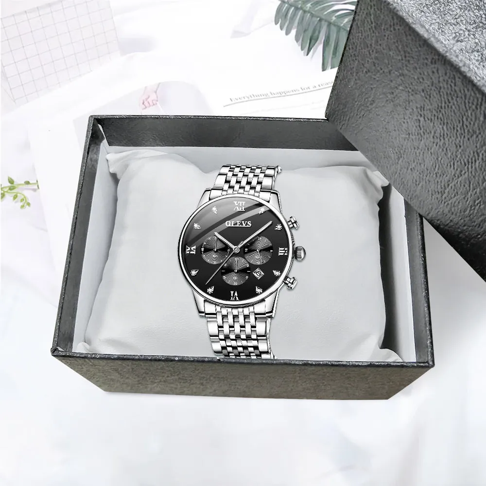 Exquisite Metal Quartz 30M Waterproof Nightglow Wristwatch 3 Color Choice