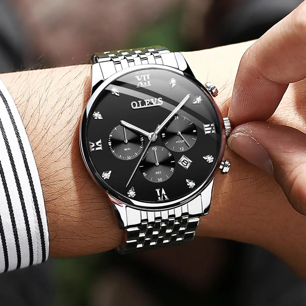 Exquisite Metal Quartz 30M Waterproof Nightglow Wristwatch 3 Color Choice