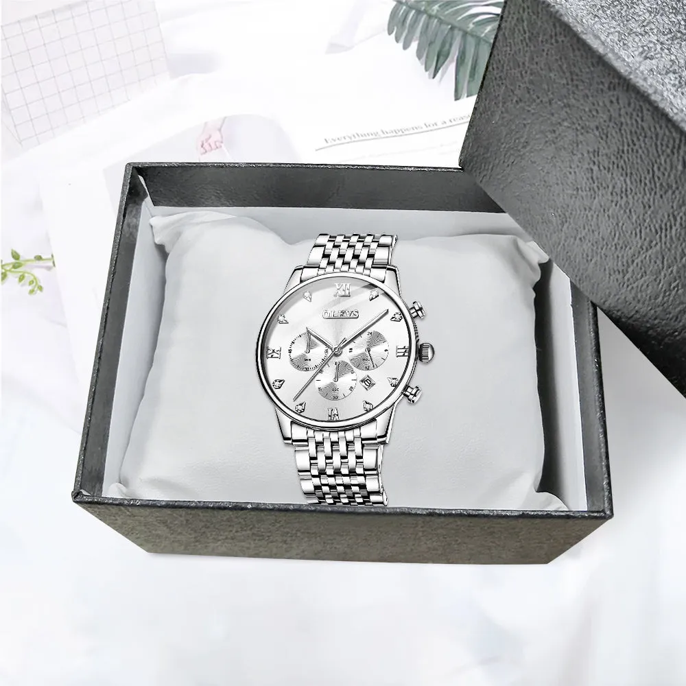 Exquisite Metal Quartz 30M Waterproof Nightglow Wristwatch 3 Color Choice