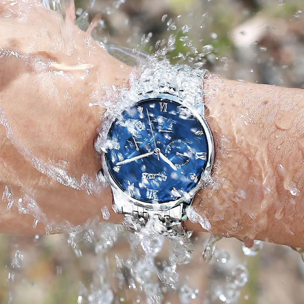 Exquisite Metal Quartz 30M Waterproof Nightglow Wristwatch 3 Color Choice