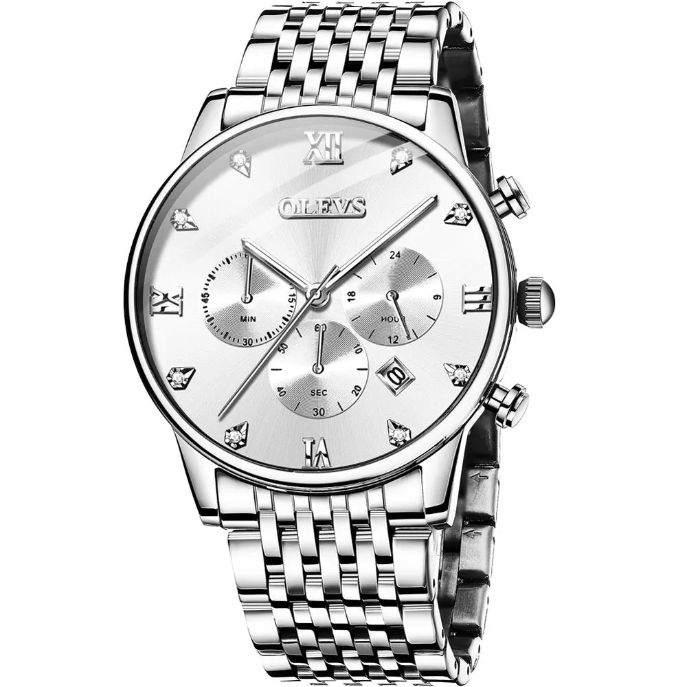 Exquisite Metal Quartz 30M Waterproof Nightglow Wristwatch 3 Color Choice