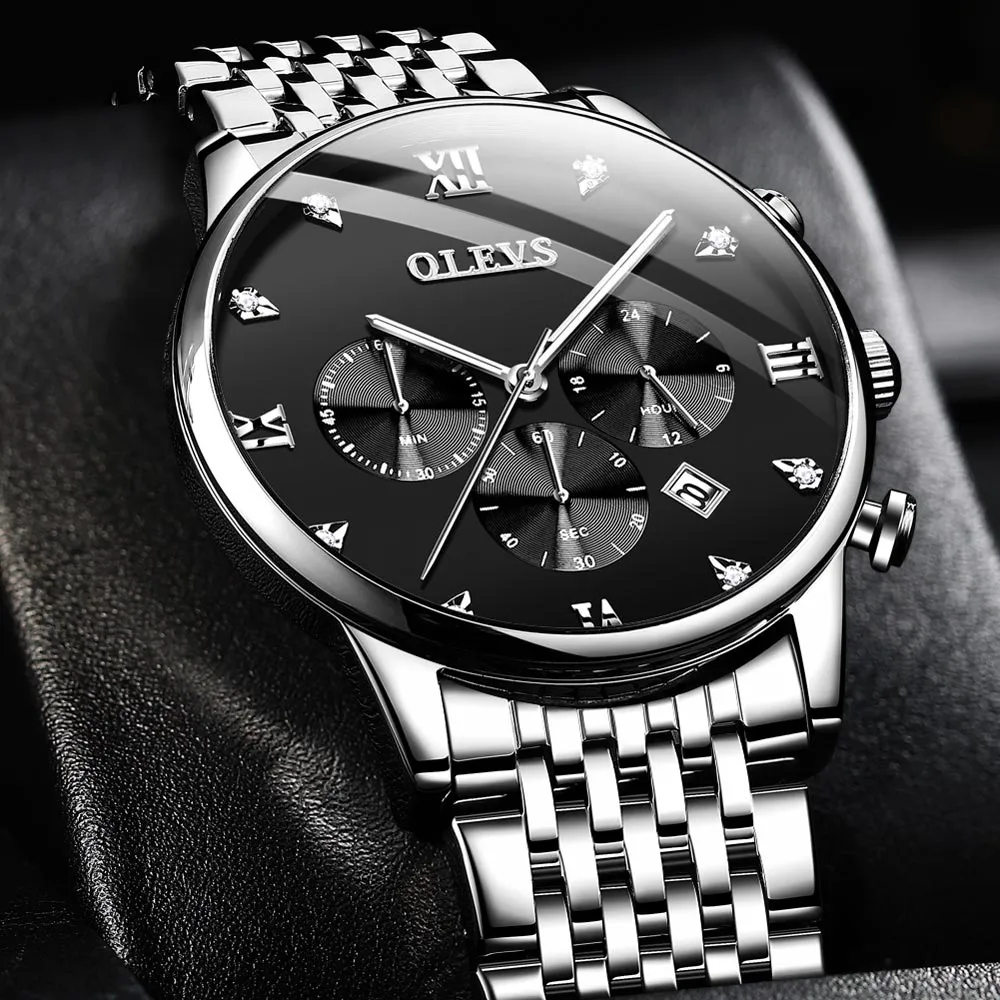 Exquisite Metal Quartz 30M Waterproof Nightglow Wristwatch 3 Color Choice