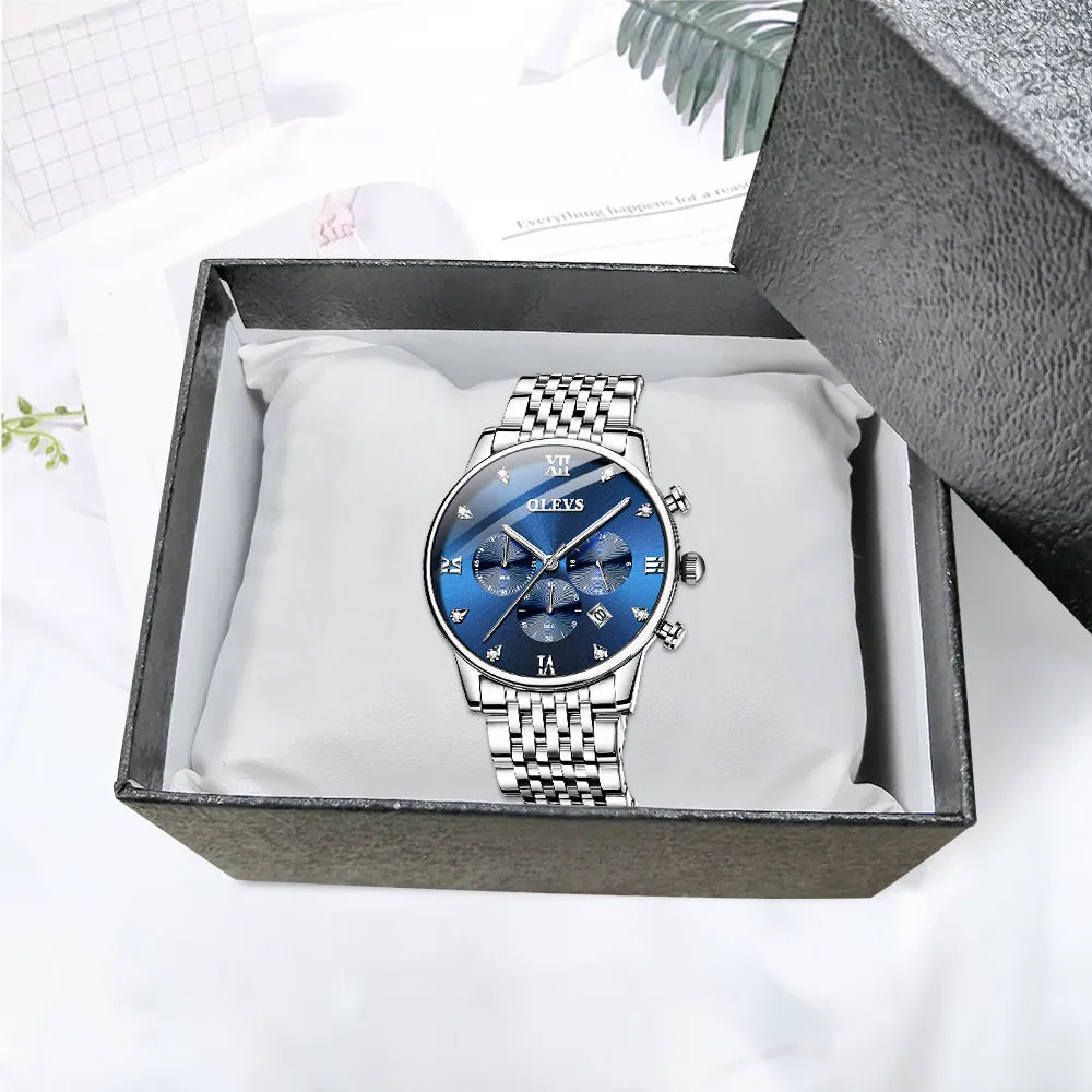 Exquisite Metal Quartz 30M Waterproof Nightglow Wristwatch 3 Color Choice