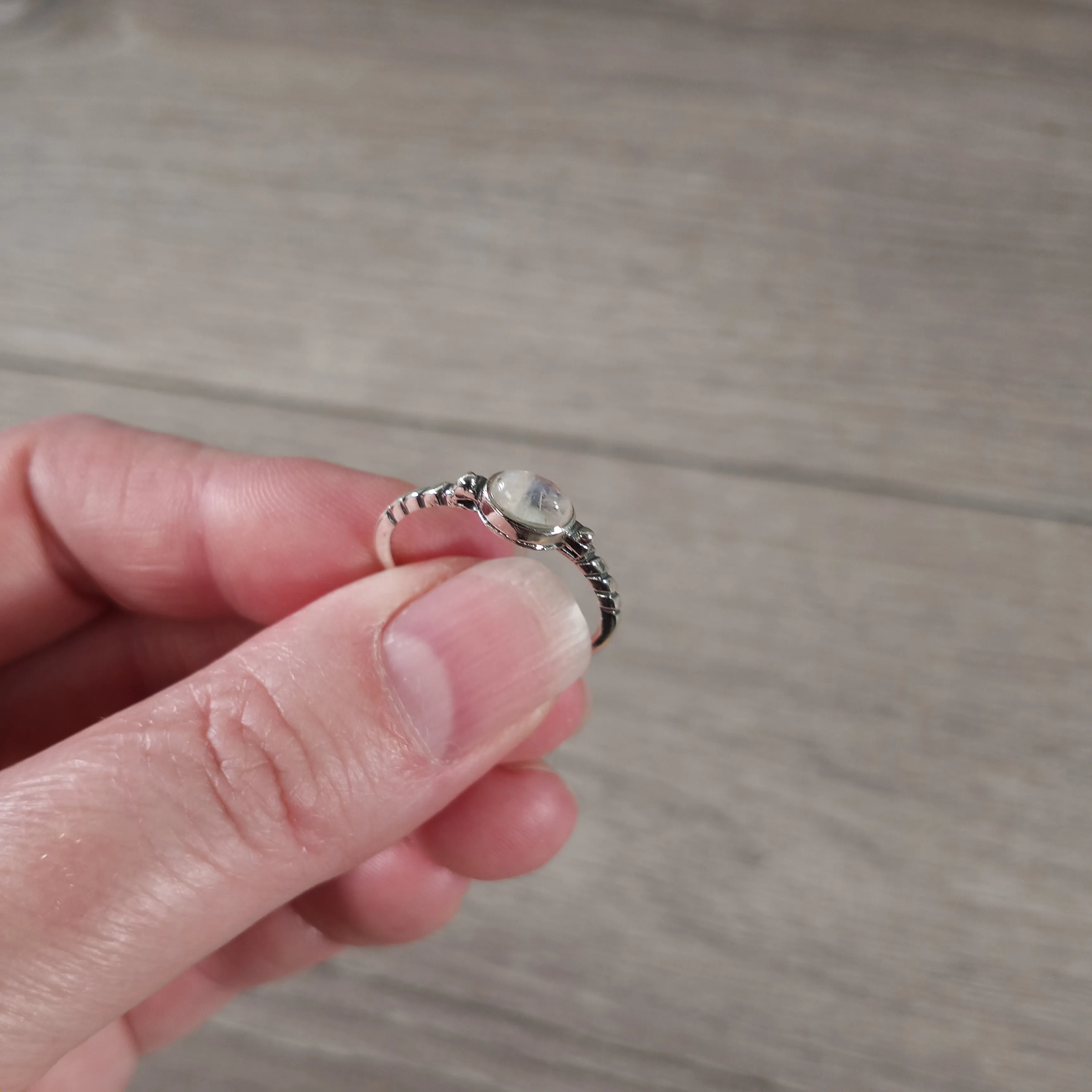 Gemstone Sterling Silver Ring Oval Minimalist