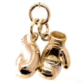 Gold Boxing Gloves Charm
