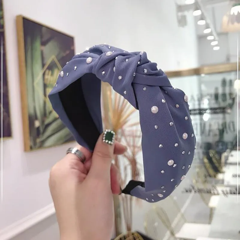 Handmade Gleaming Rhinestone Pearls Hairband