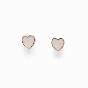 Heart of Pearl Stud Earrings