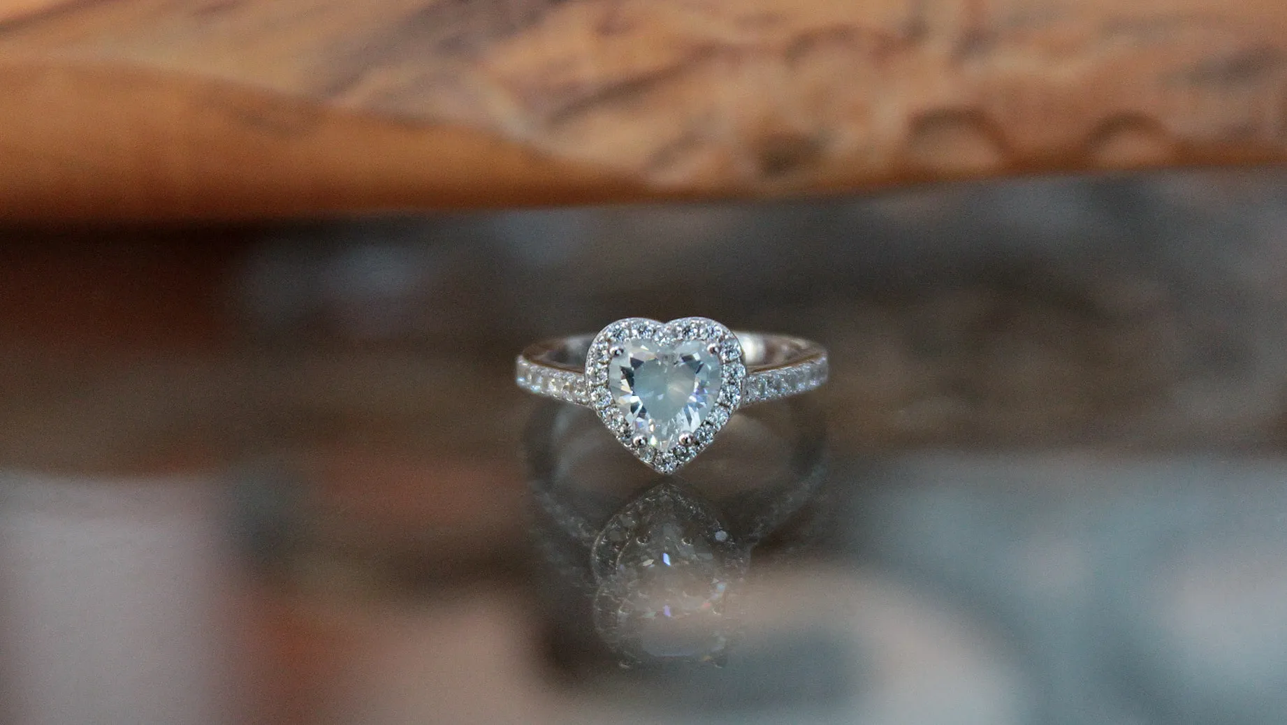 Heart Ring Glow in the Dark / Sterling Silver 925 / Lovers /