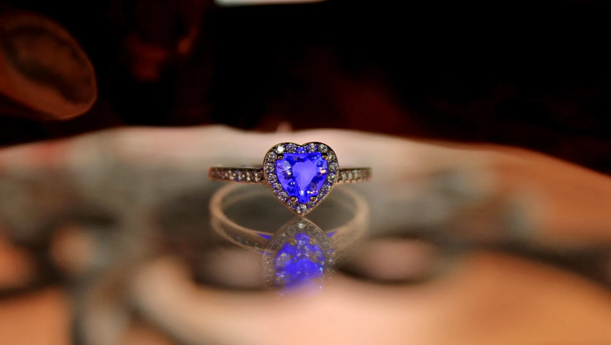 Heart Ring Glow in the Dark / Sterling Silver 925 / Lovers /