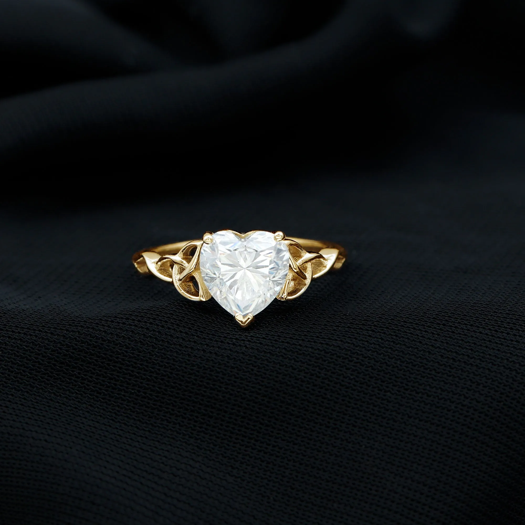 Heart Shaped Moissanite Celtic Engagement Ring