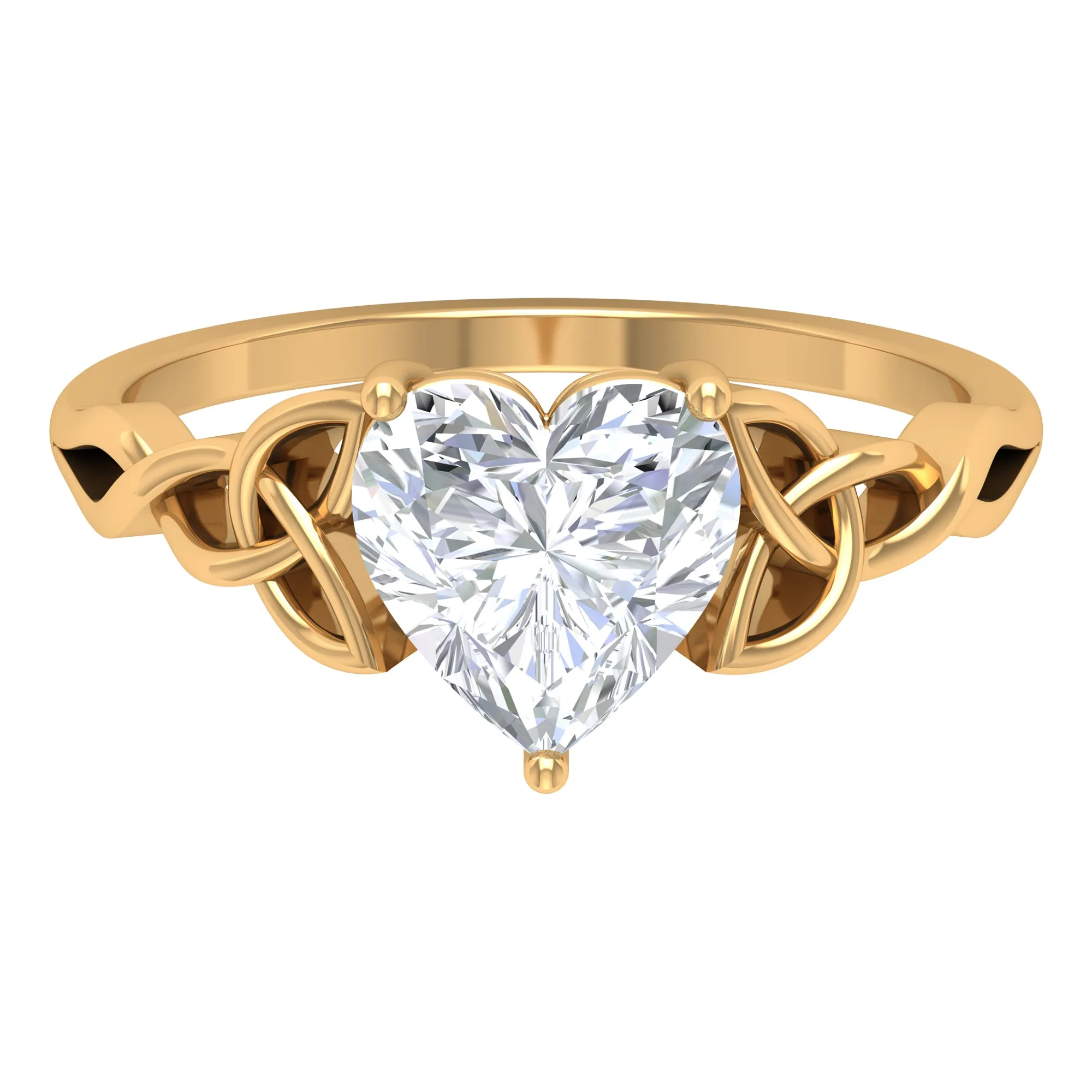 Heart Shaped Moissanite Celtic Engagement Ring