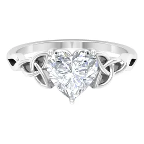 Heart Shaped Moissanite Celtic Engagement Ring