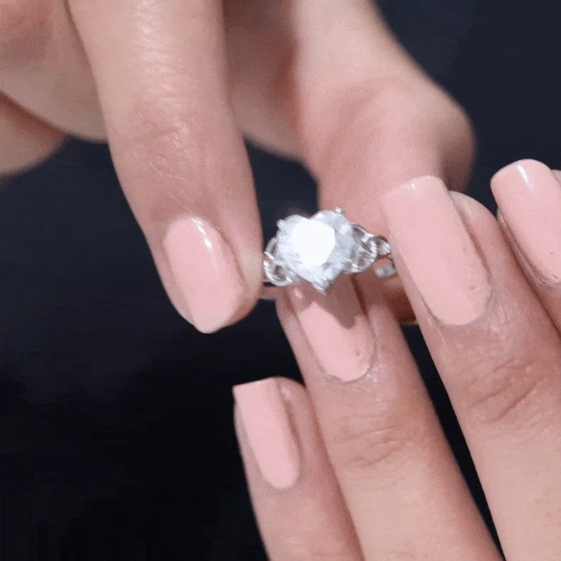 Heart Shaped Moissanite Celtic Engagement Ring