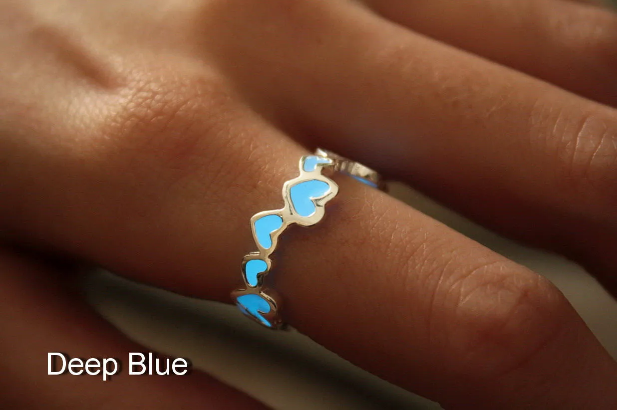 Hearts Ring / Glow in the Dark / Love Ring / Band Ring /