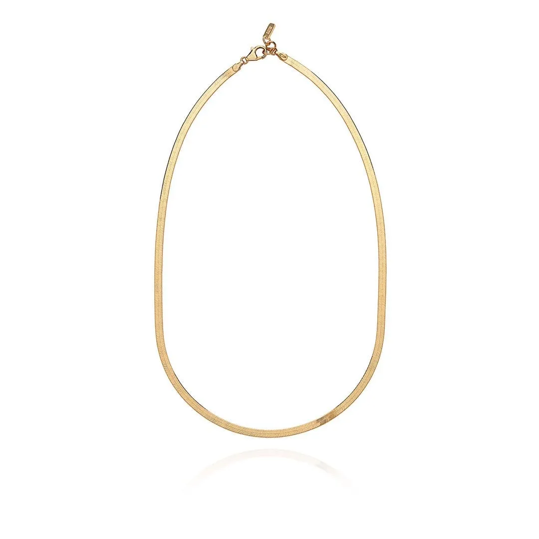 Herringbone Chain Necklace Gold