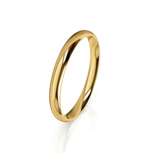 High Dome 2.5mm - 9ct Yellow Gold