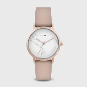 La Roche Petite Rose Gold White Marble/Nude