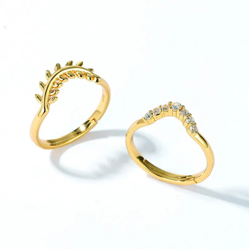 Laurel Leaves Double Layer Ring
