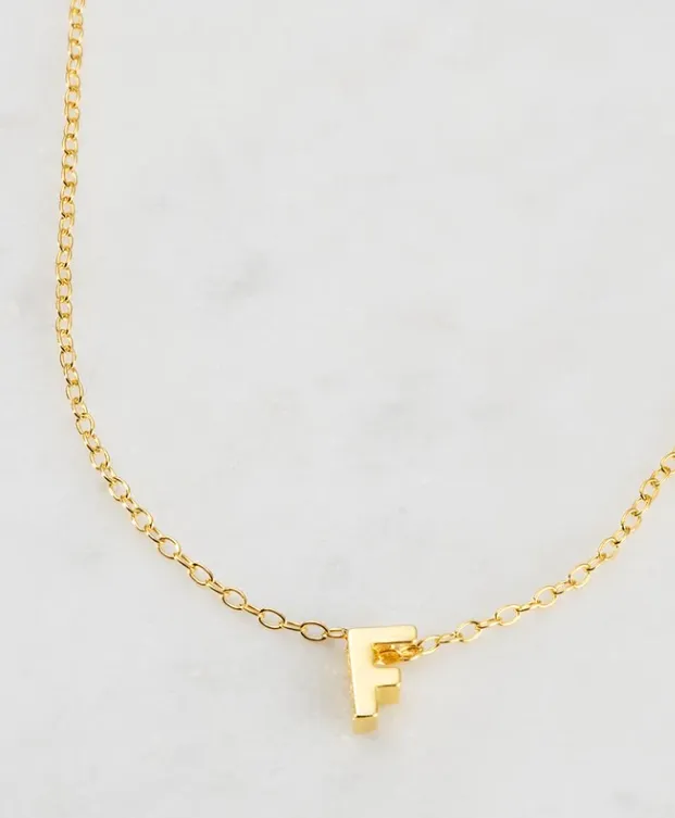 Letter Necklace (gold) - F