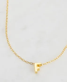 Letter Necklace (gold) - F