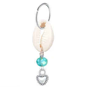 Little Heart Dangling 16G Belly Ring Hoop Surgical Steel Navel Rings Surgical Steel Hoop
