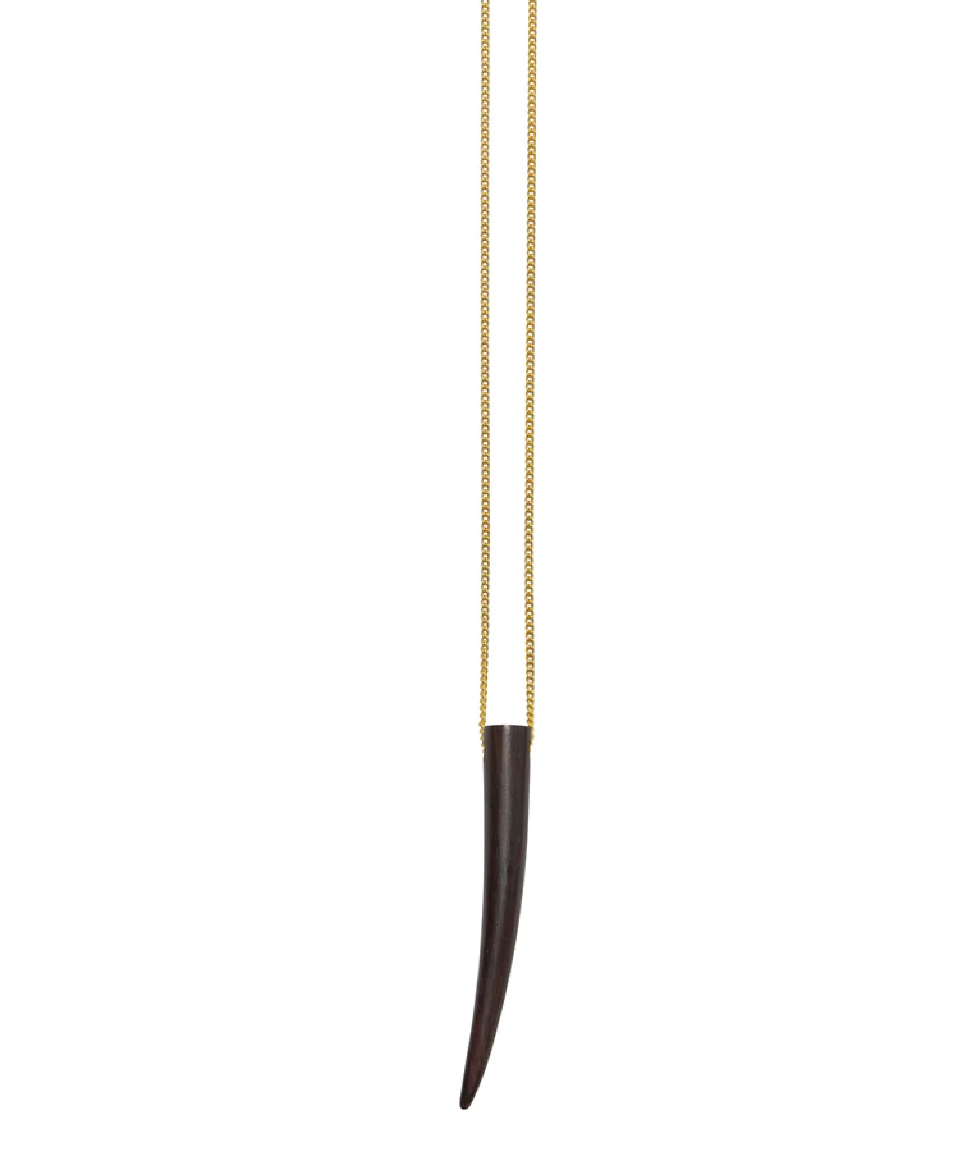 Long Black Wood Horn Necklace