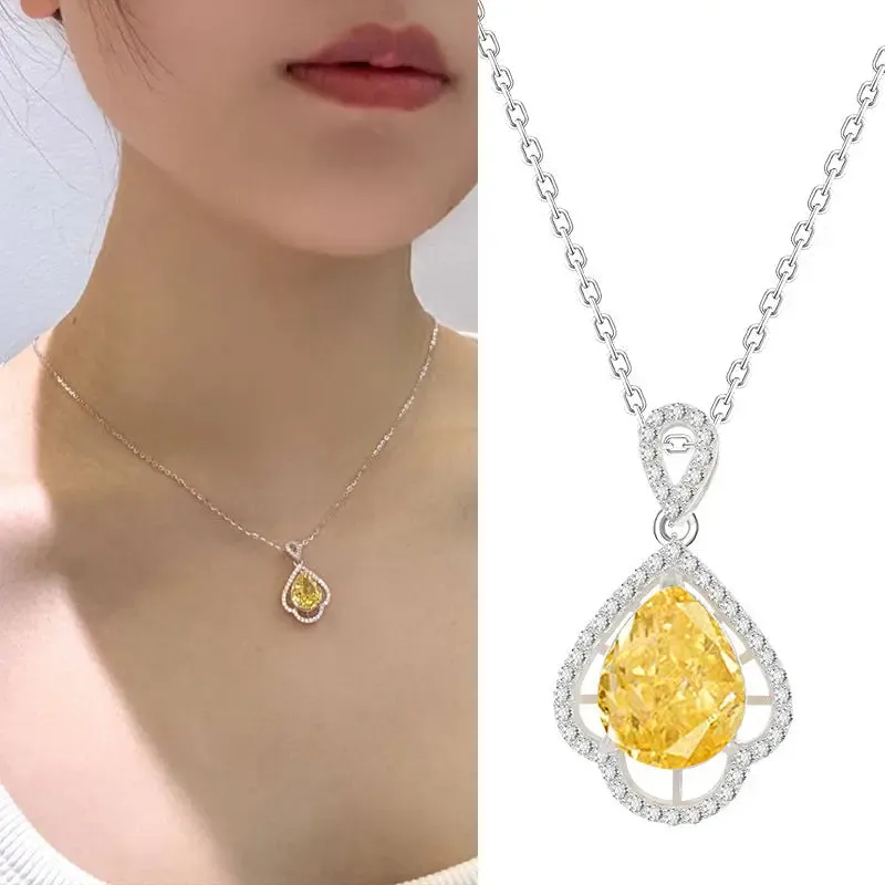 LOVCIA Water Drop Modern Fashion Necklace - Non-fading S925 Sterling Silver Necklace for Women