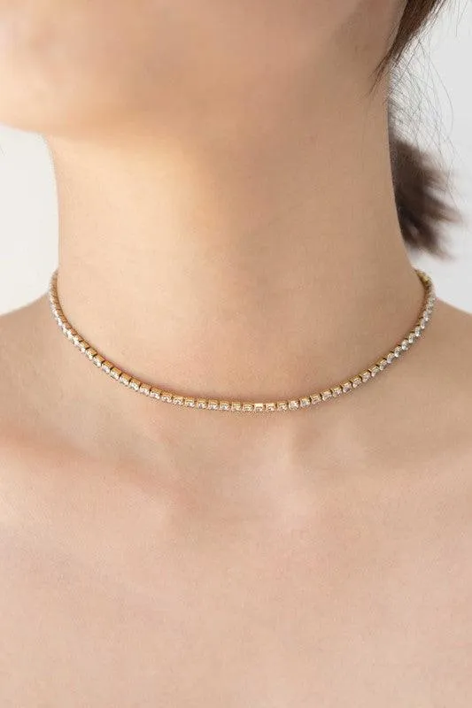 Lovoda Round Stone Tennis Necklace