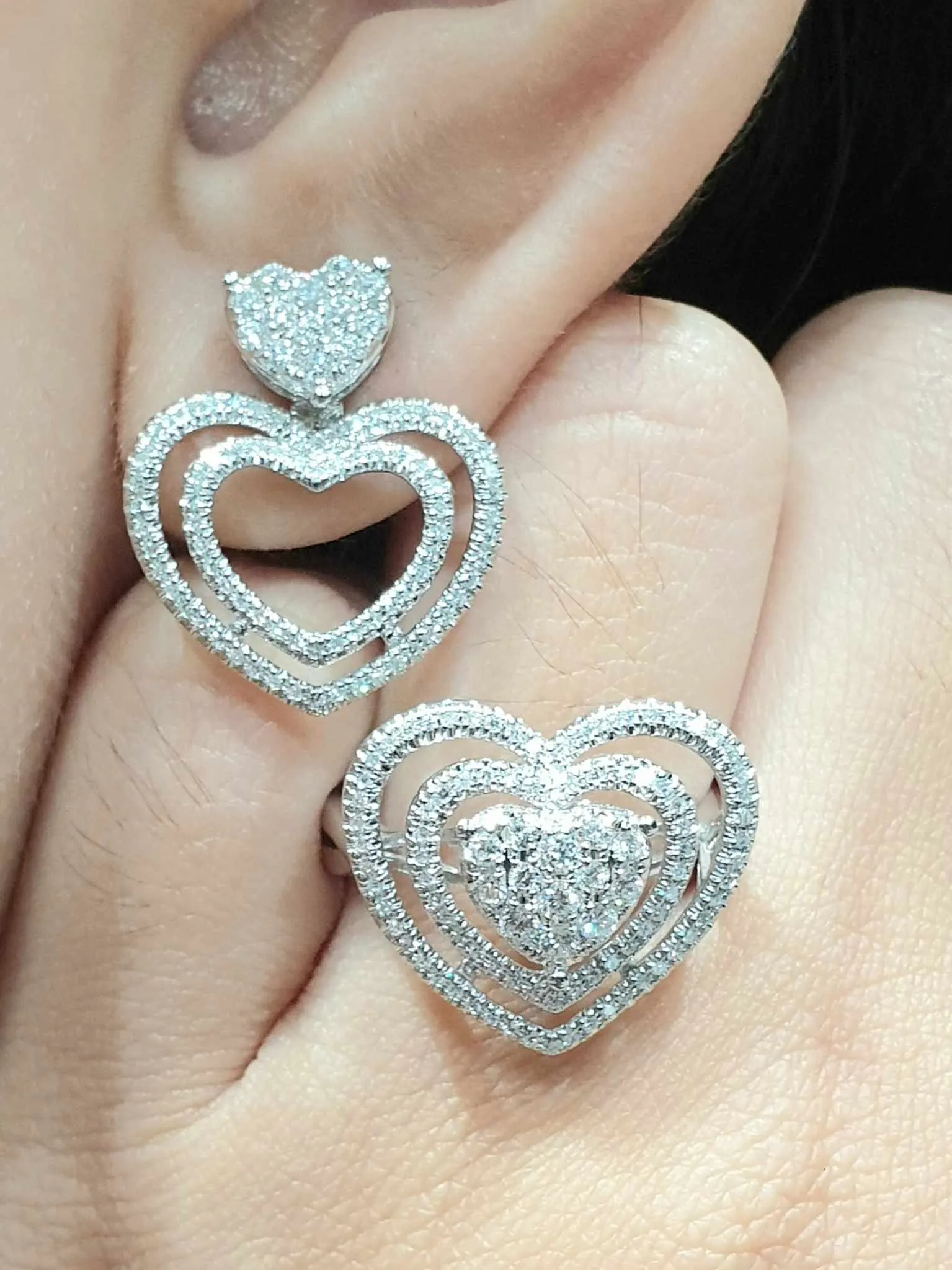 #LVNA2024 | Multi-Wear Heart Double Halo Diamond Jewelry Set 14kt