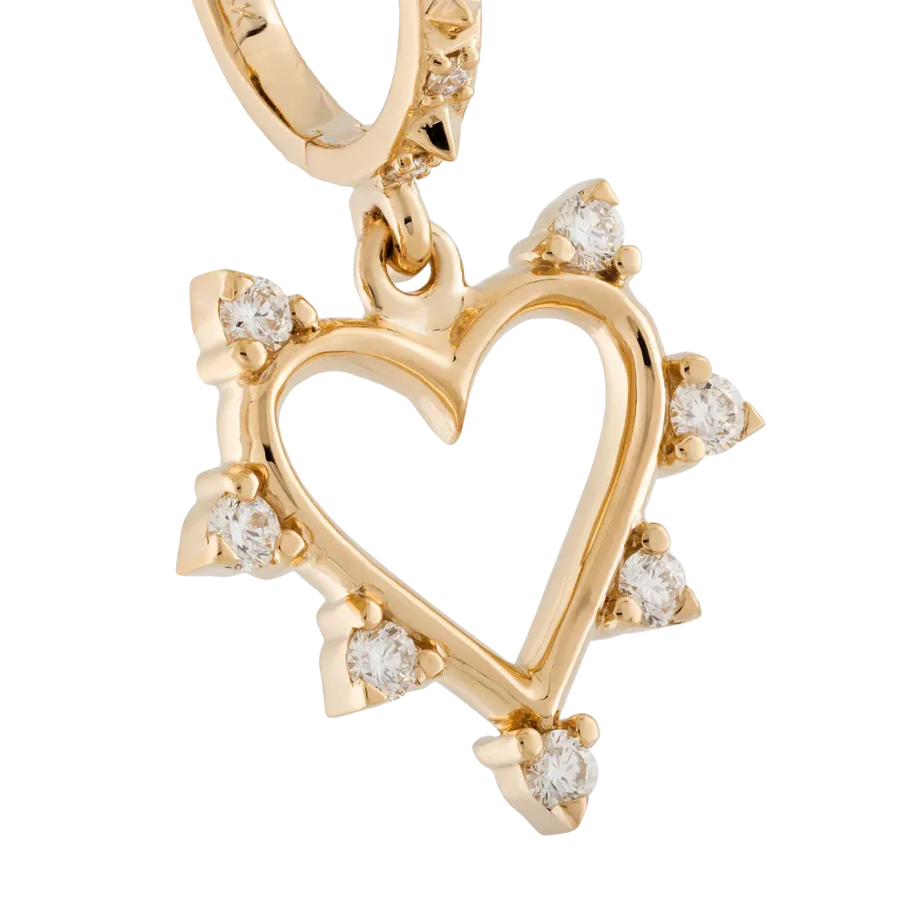 Marlo Laz Open Heart Earrings White Diamond