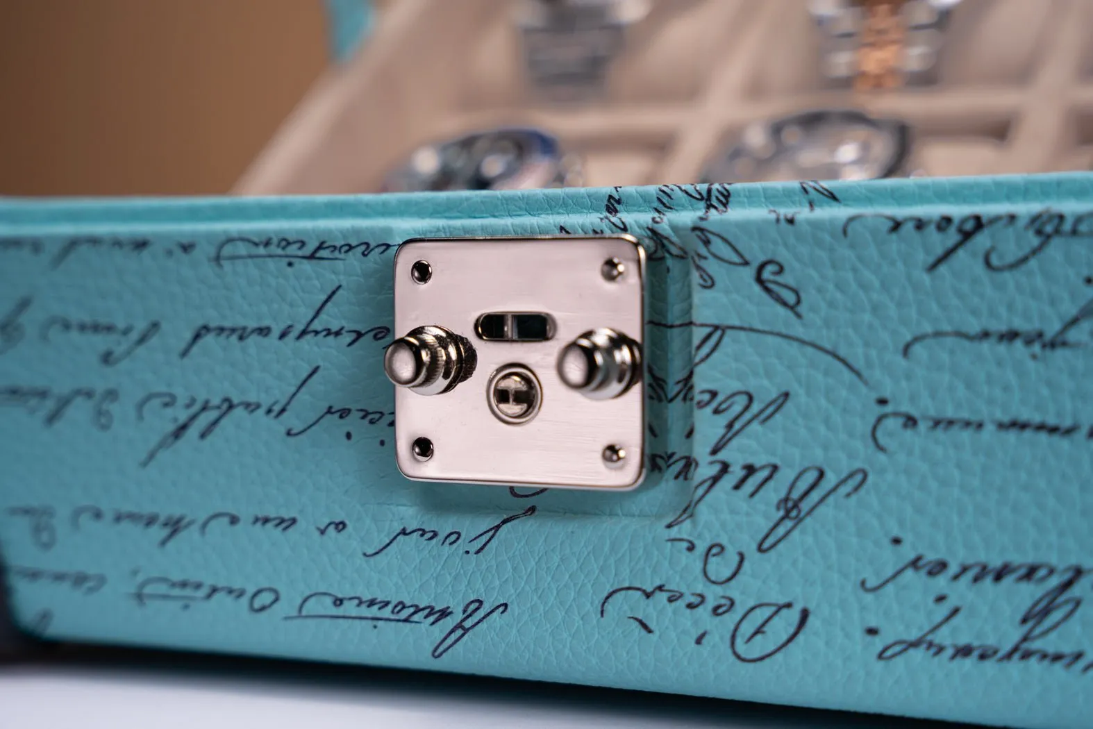 Maya Watch Case - Togo Parchment Tiffany Blue