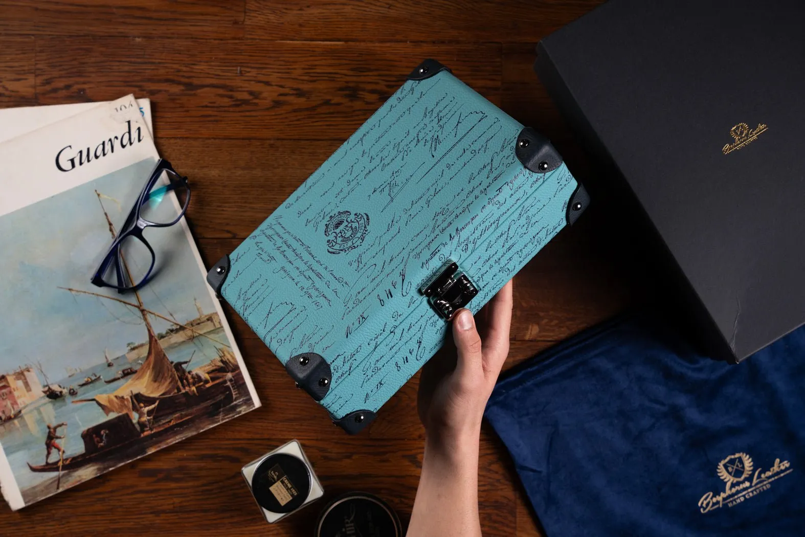 Maya Watch Case - Togo Parchment Tiffany Blue