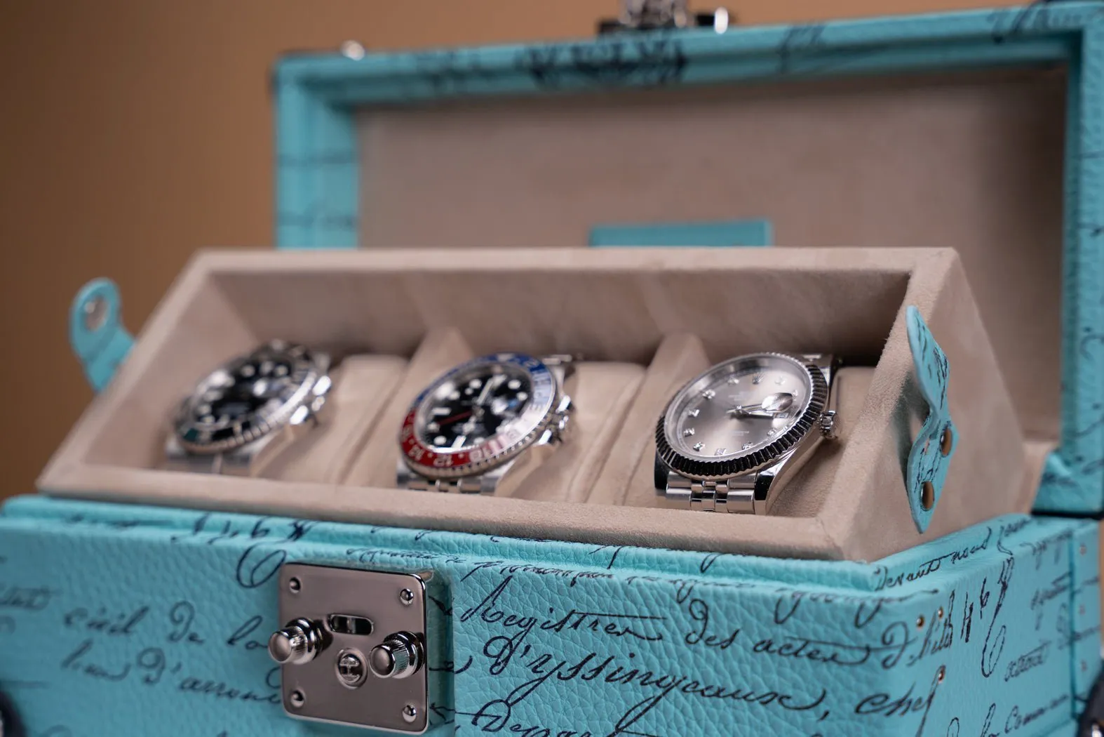 Maya Watch Case - Togo Parchment Tiffany Blue