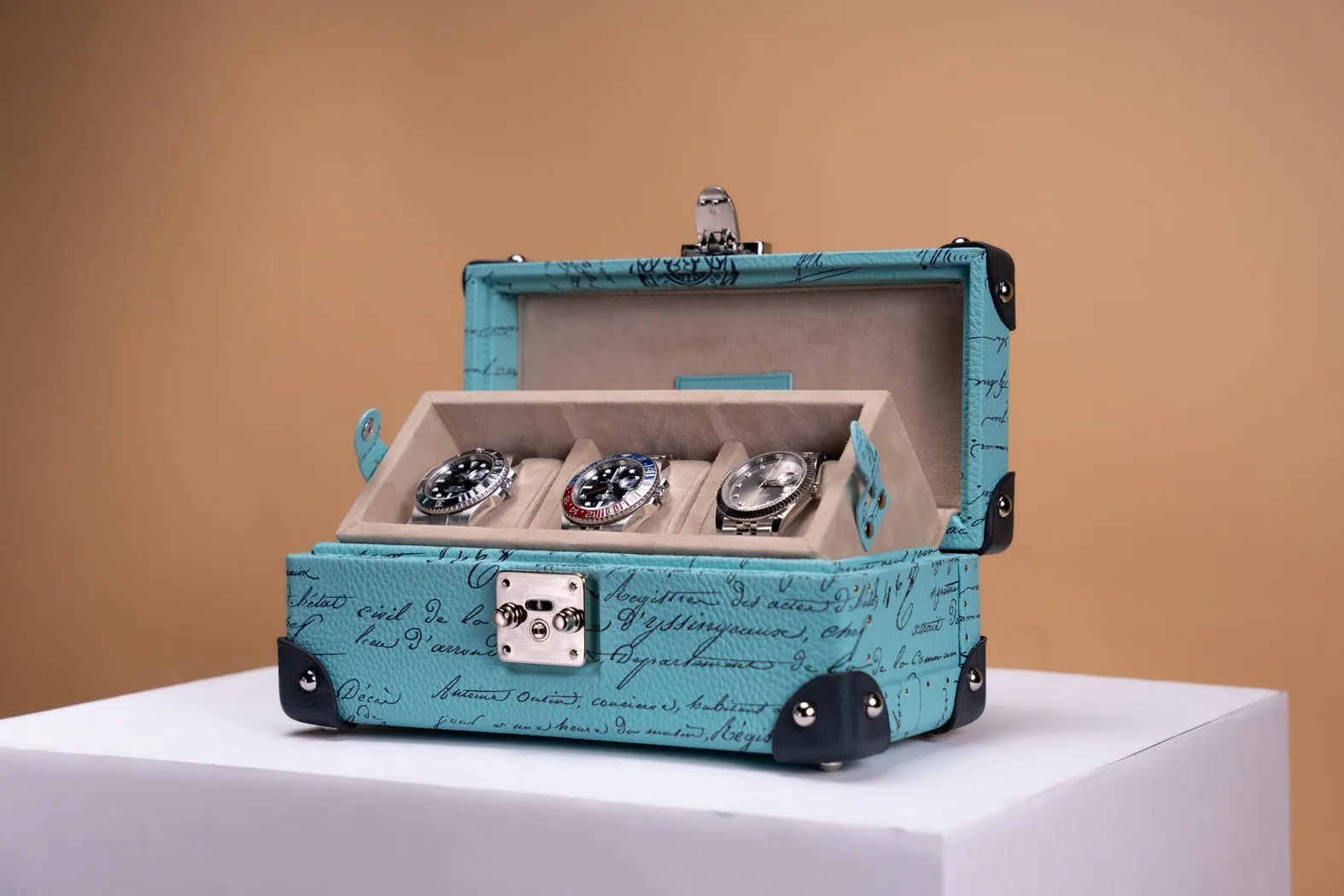 Maya Watch Case - Togo Parchment Tiffany Blue