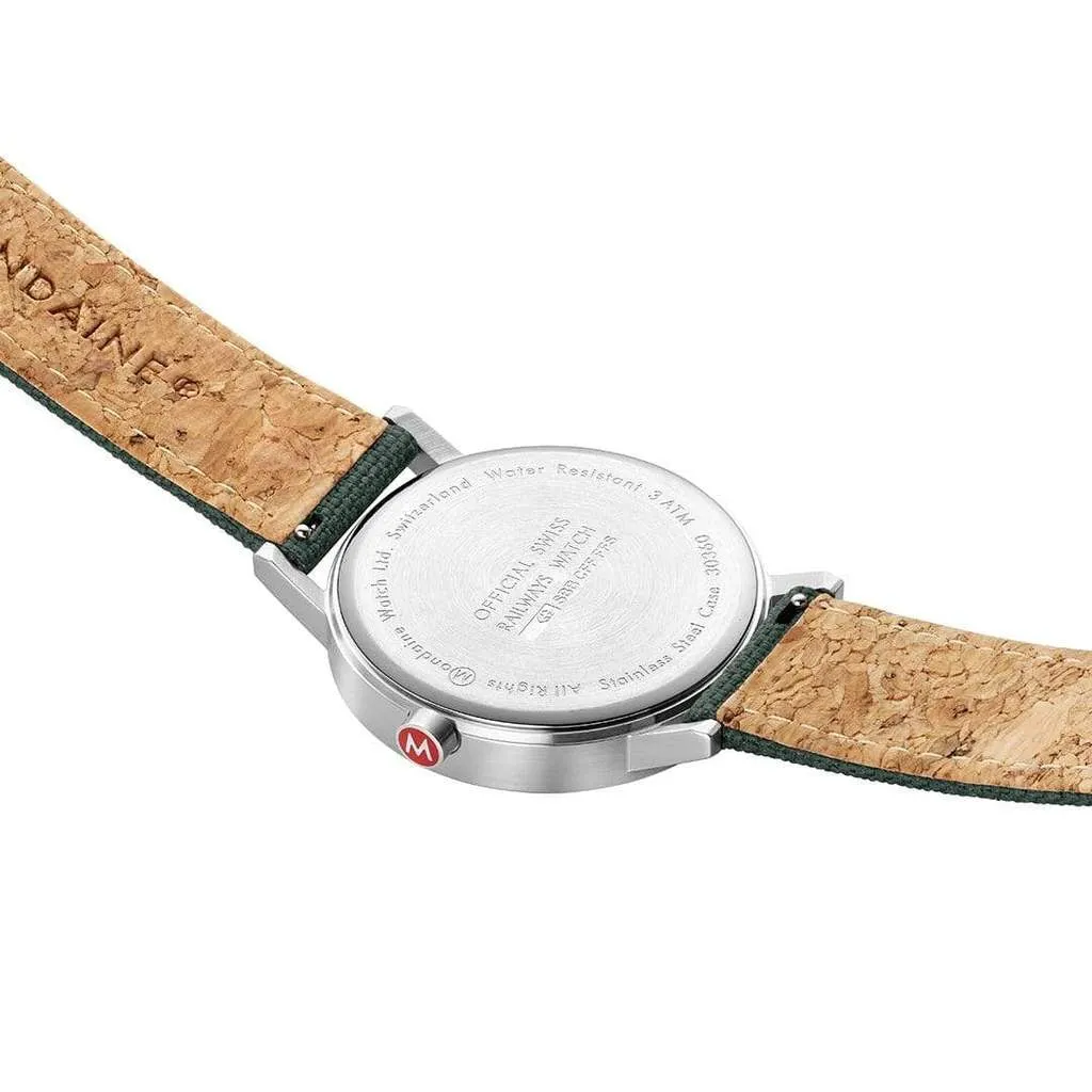 Mondaine Classic 40mm Modern Park Green Watch, A660.30360.17SBS