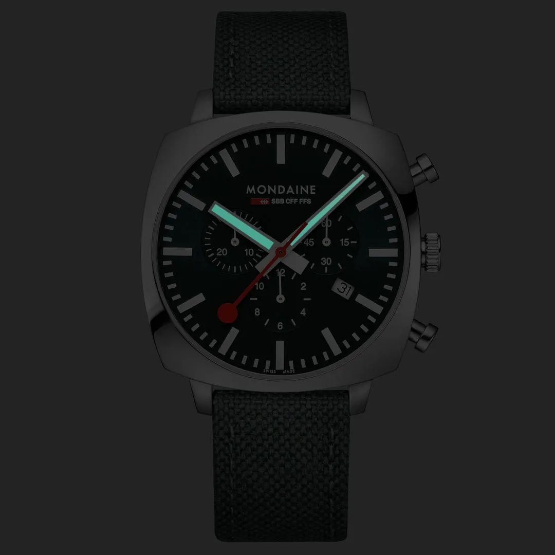 MONDAINE CUSHION FOREST GREEN, 41 MM- MSL.41460.LF.SET