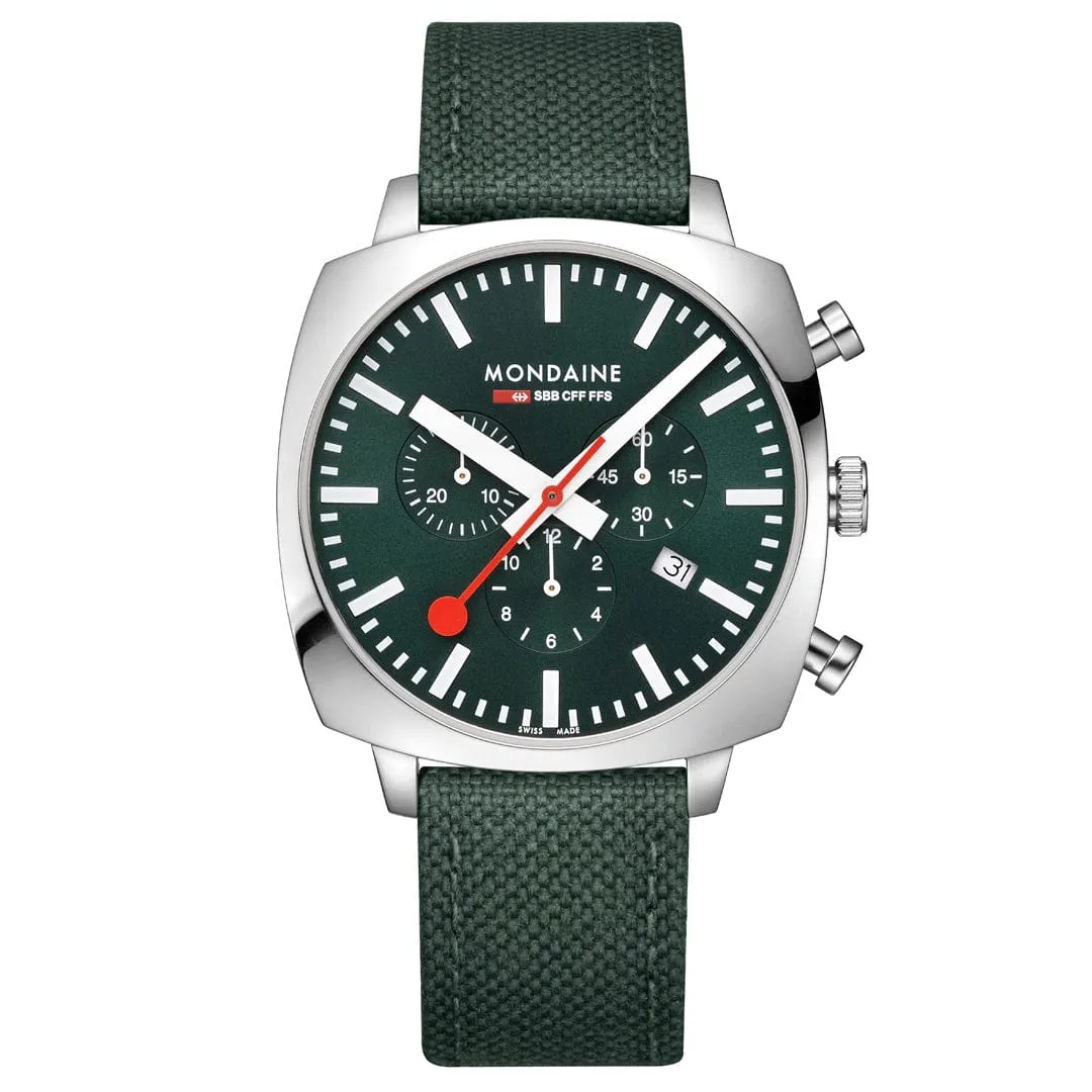 MONDAINE CUSHION FOREST GREEN, 41 MM- MSL.41460.LF.SET