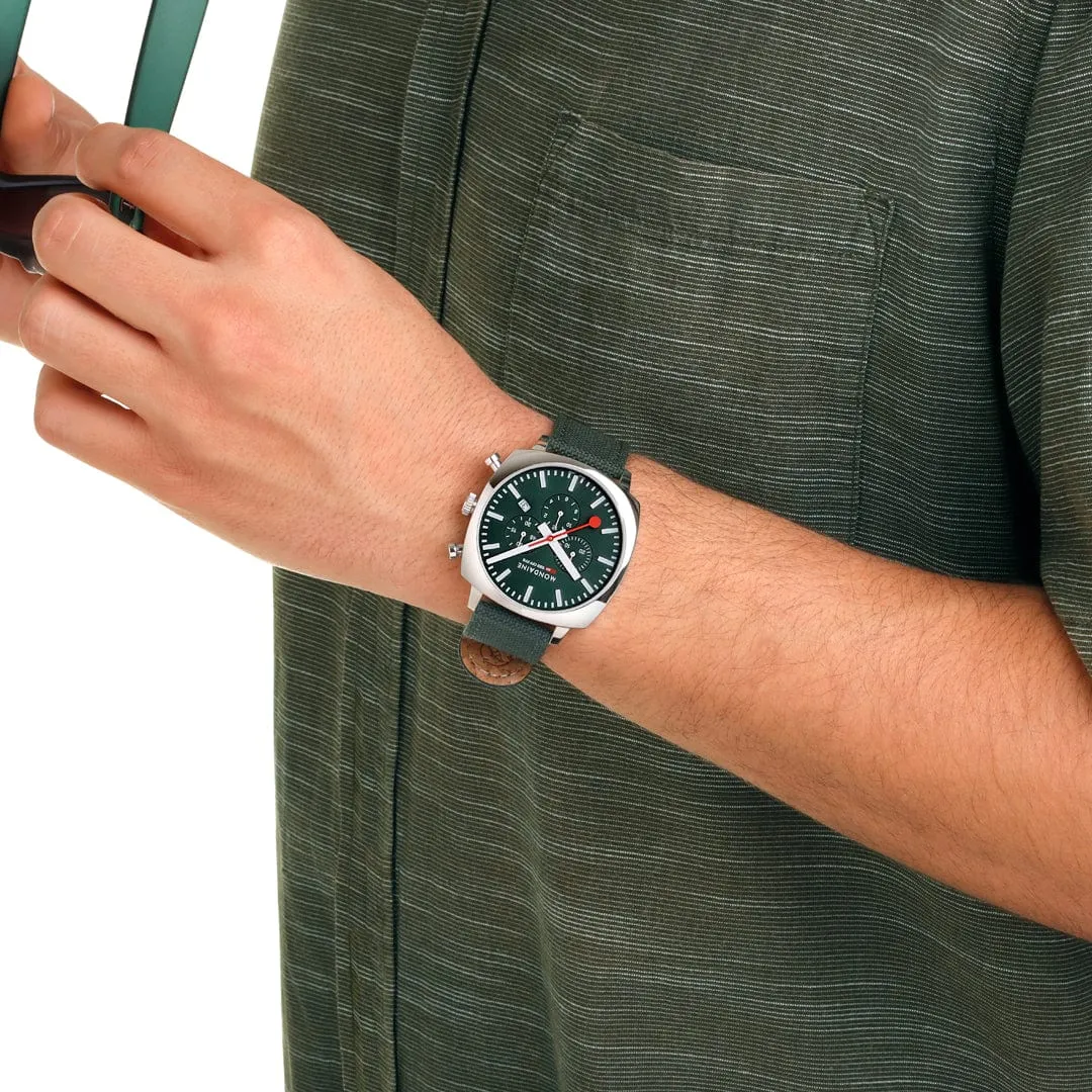 MONDAINE CUSHION FOREST GREEN, 41 MM- MSL.41460.LF.SET