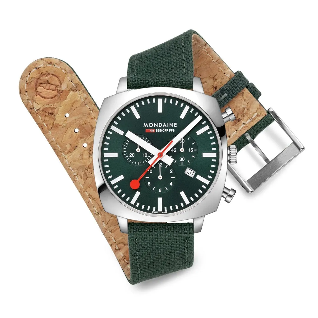 MONDAINE CUSHION FOREST GREEN, 41 MM- MSL.41460.LF.SET