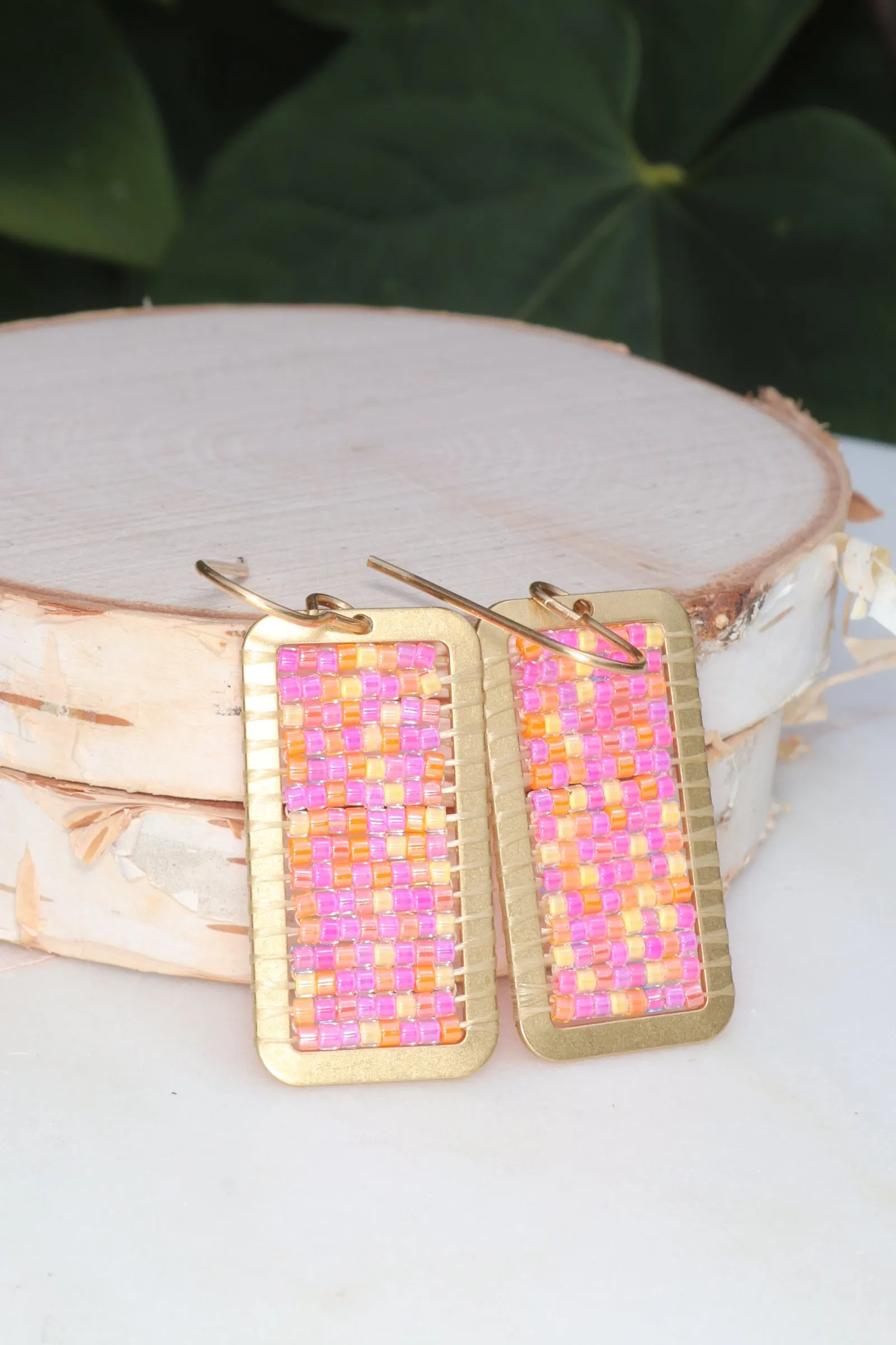 Neon Seed Bead Earrings