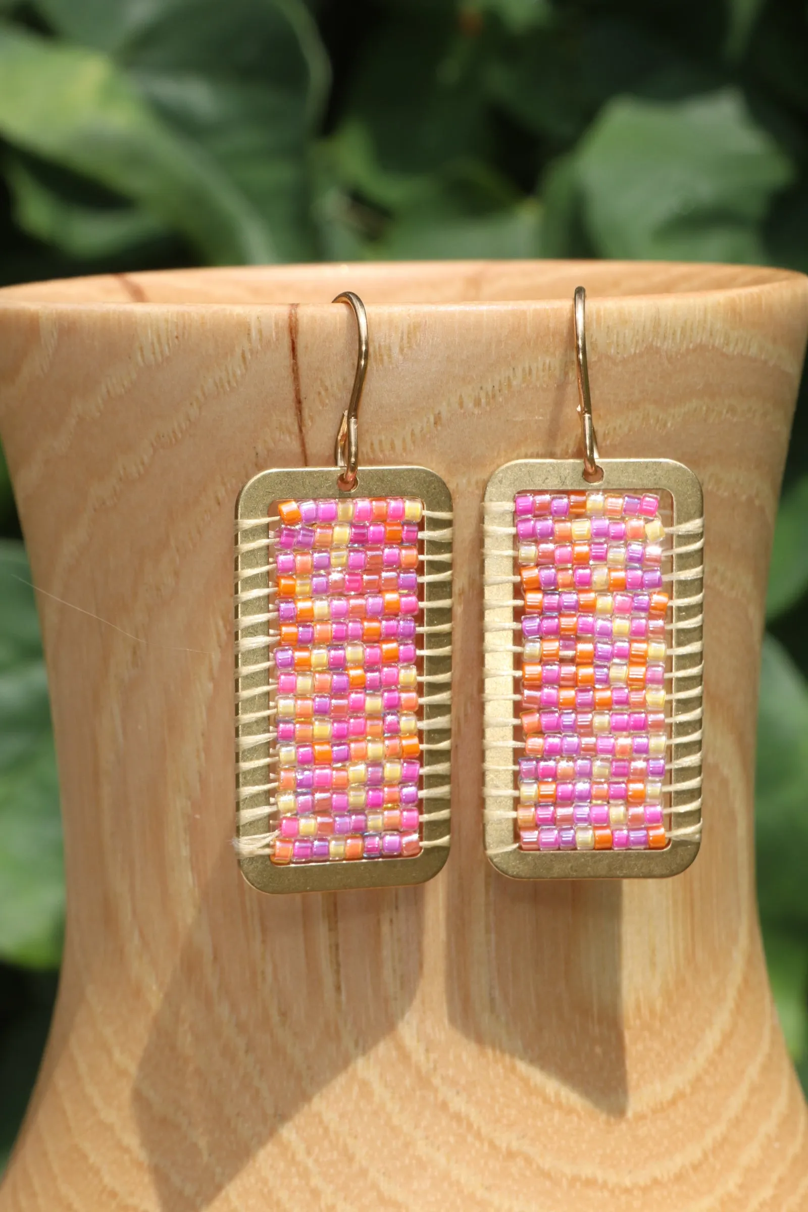 Neon Seed Bead Earrings