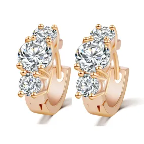 New Arrival Brand Trendy Elegant Charm Gold Color Silver Color Romantic Austria Crystal Stud Earrings Weddings Jewelry