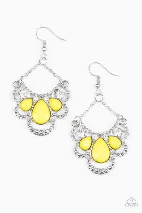 Paparazzi Caribbean Royalty Yellow Fishhook Earrings